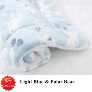 GeckoCustom Dog Bed Thickened Dog Mat Pet Cat Soft Fleece Pad Blanket Bed Mat Cushion Home Washable Rug Keep Warm Pet Supplies  cama perro Blue Polar Bear / XS 32x25cm / China