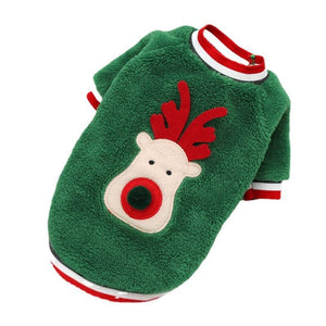 GeckoCustom Dog Christmas Clothes Winter Warm Pet Clothes Green / XS
