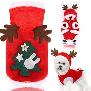 GeckoCustom Dog Christmas Clothes Winter Warm Pet Clothes Christmas tree / XS