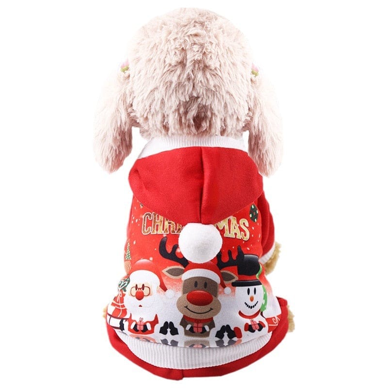 GeckoCustom Dog Christmas Clothes Winter Warm Pet Clothes for Small Medium Dogs Elk Santa Claus Dog Cats Coat Hoodies Christmas Dogs Costume Snowman / XS