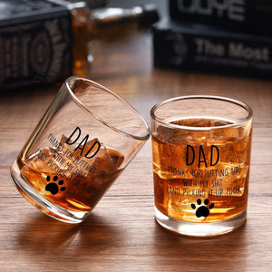 GeckoCustom Dog Lover Gifts, Funny Dog Dad Old Fashioned Glass, Funny Father’S Day Christmas Birthday Gifts for Dog Father Dog Lover Dad Husband Men from Daughter Son Wife, 10Oz Dad Whiskey Glass Transparent