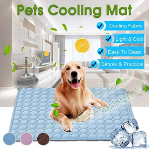 GeckoCustom Dog Mat Cooling Summer Pad Mat For Dogs Cat Blanket Sofa Breathable Pet Dog Bed Summer Washable For Small Medium Large Dogs Car