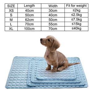 GeckoCustom Dog Mat Cooling Summer Pad Mat For Dogs Cat Blanket Sofa Breathable Pet Dog Bed Summer Washable For Small Medium Large Dogs Car