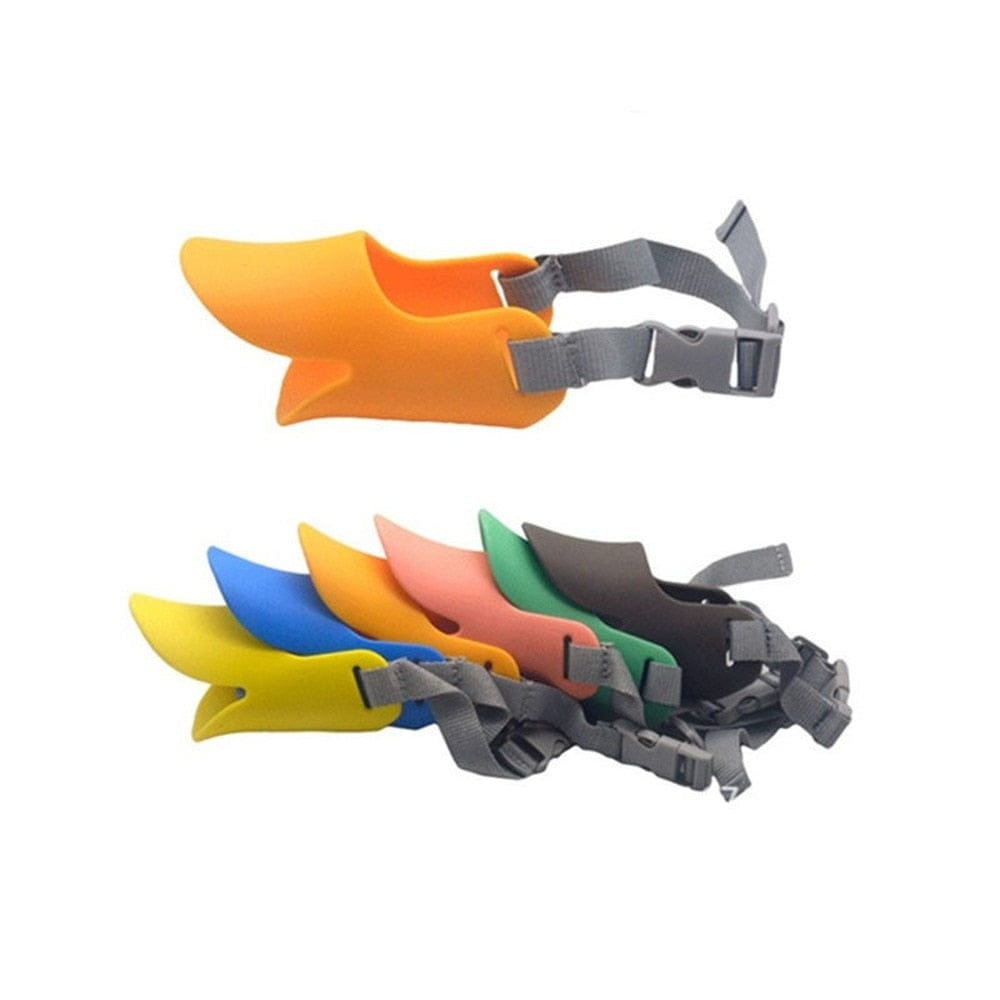 GeckoCustom Dog Muzzle Silicone Duck Muzzle Mask for Pet Anti Bite Stop Barking