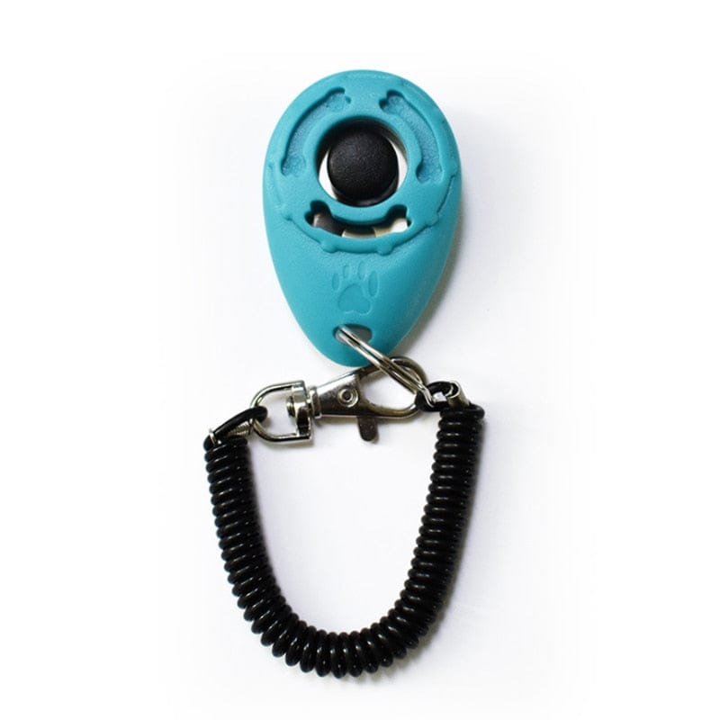 GeckoCustom Dog Training Clicker Pet Cat Plastic New Dogs Click Trainer Aid Tools Adjustable Wrist Strap Sound Key Chain Dog Supplies sky blue