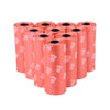 GeckoCustom Dog Waste Bags with Dispenser 5 Roll Red