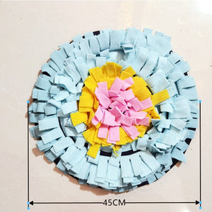 GeckoCustom Dogs Snuffle Mat Pet Leak Food Anti Choking Mat Cat Dog Training Blanket Nose Work Toy Pet Slowing Feeding Intelligence Mat qian lan 45X45CM