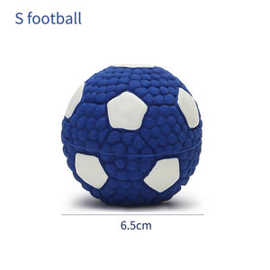 GeckoCustom Durable Ball Squeak Toys Cleaning Tooth Chew Voice Toy Pet Supplies Non-toxic Training Balls Soft Latex Pet Dog Toy S football / S