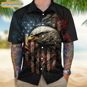 GeckoCustom Eagle With USA Flag Hawaii Shirt N304 889290