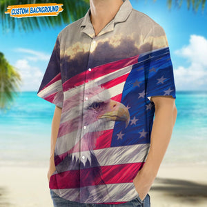 GeckoCustom Eagle With USA Flag Hawaii Shirt N304 889290