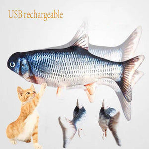 GeckoCustom Electronic Pet Cat Toy Fish Electric USB Charging Simulation Fish Toys for Dog Cat Chewing Playing Biting cat Supplies