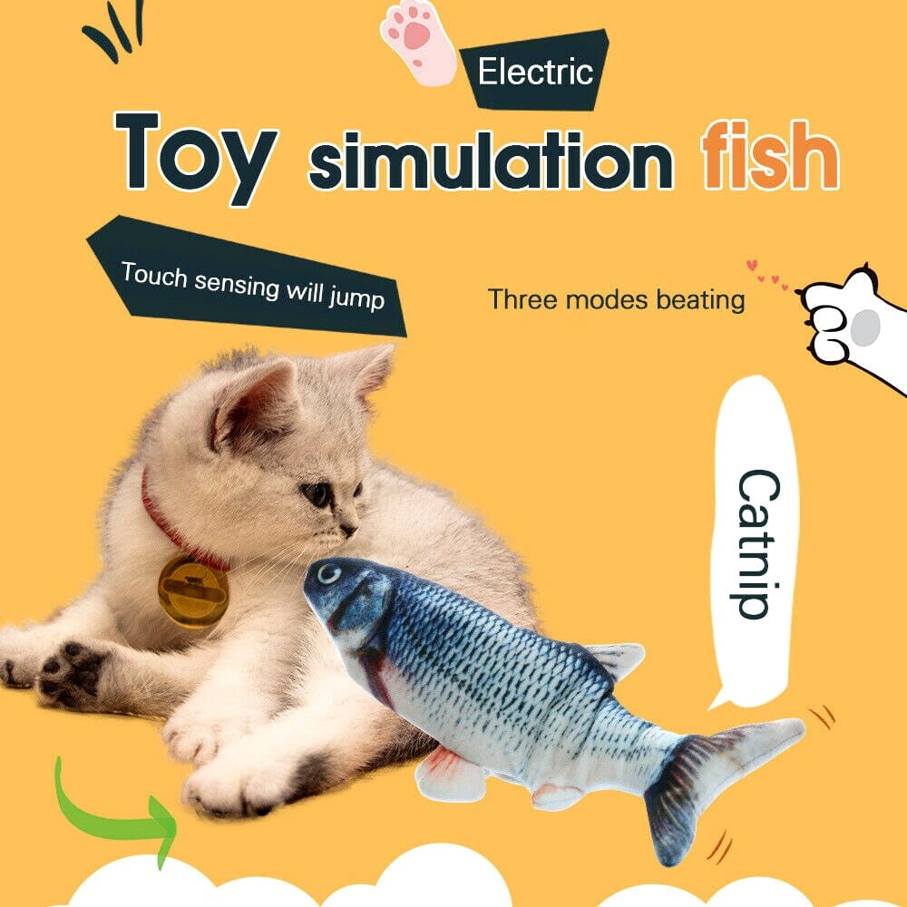 GeckoCustom Electronic Pet Cat Toy Fish Electric USB Charging Simulation Fish Toys for Dog Cat Chewing Playing Biting cat Supplies