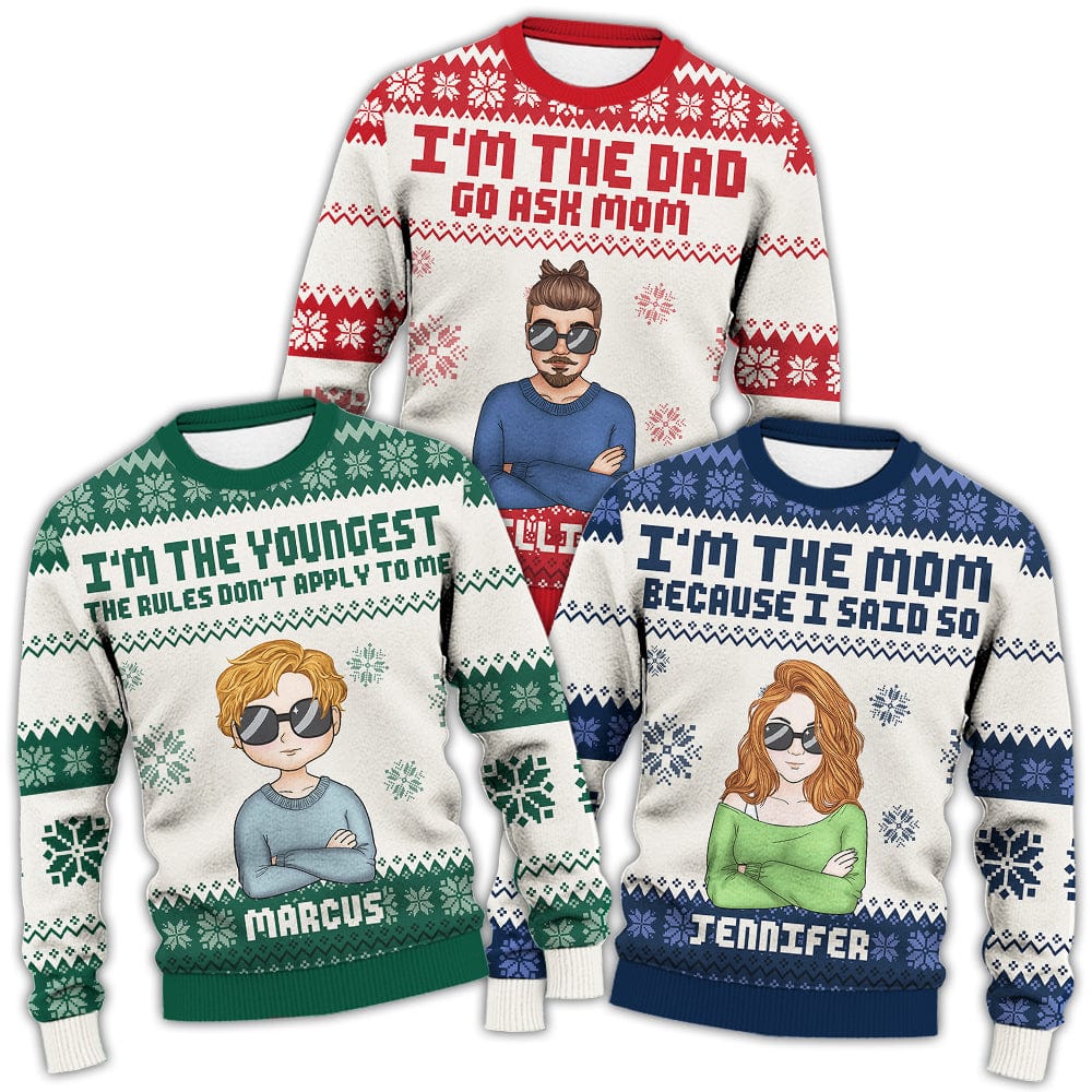 GeckoCustom Family Rules AOP Ugly Sweater For Christmas Personalized Gift TH10 891681