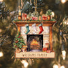GeckoCustom Family Stockings on Fireplace Christmas Acrylic Ornament N304 HA75 891416