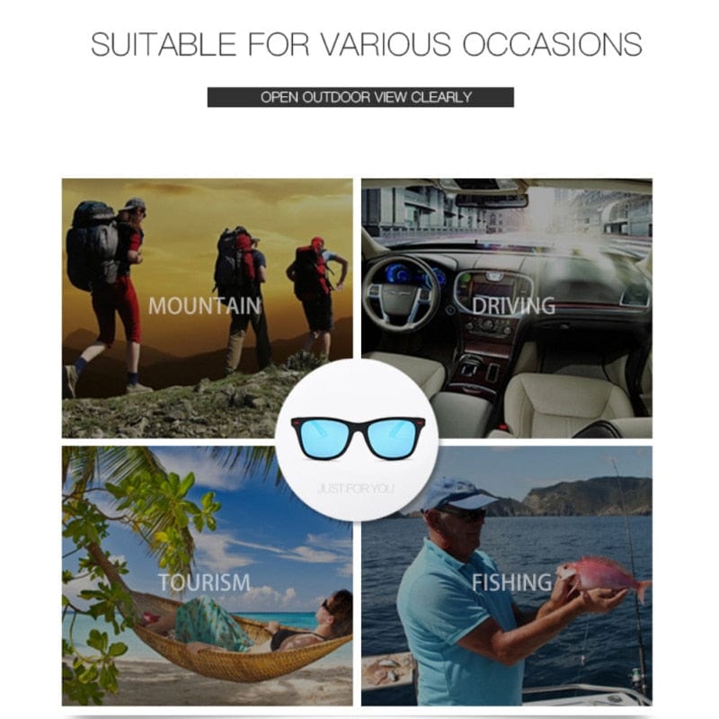 GeckoCustom Fashion Classic Polarized Sunglasses Men Women Square Sun Glasses Anti-glare Goggle Travel Fishing Cycling Sunglasses UV400