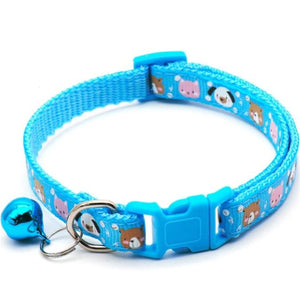 GeckoCustom Fashion Colorful Pattern Bear Collar For Dog Cat Purple