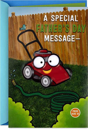 GeckoCustom Father'S Day Card for Dad, Stepdad, Grandpa, Husband (Celebrating You) Lawn Mower, With Lights And Sound