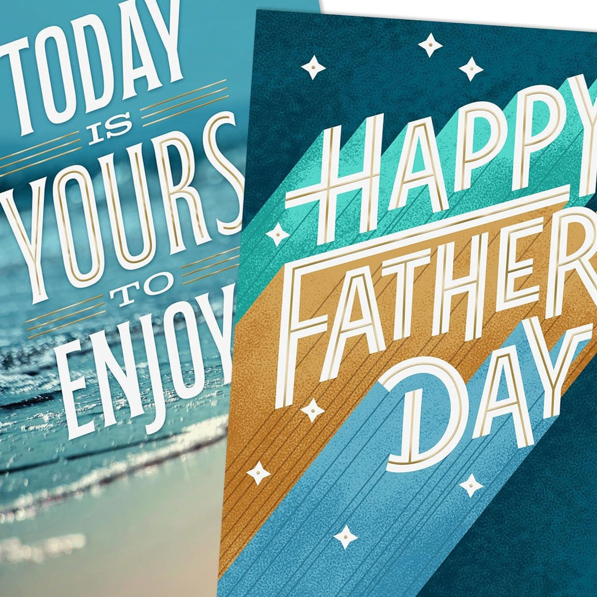 GeckoCustom Father'S Day Card Pack (6 Cards, 2 Designs) for Dads, Grandfathers, Uncles, Brothers