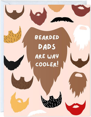 GeckoCustom Fathers Day Card for Dad Birthday, Anniversary Husband Him Grandpa Grandfather Stepdad Stepfather, Birthday Thank You Kawaii Greeting Card (Thanks for Feeding Me ...) Bearded Dads Are Way Cooler!