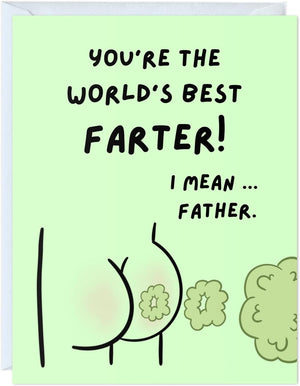 GeckoCustom Fathers Day Card for Dad Birthday, Anniversary Husband Him Grandpa Grandfather Stepdad Stepfather, Birthday Thank You Kawaii Greeting Card (Thanks for Feeding Me ...) Best Farter