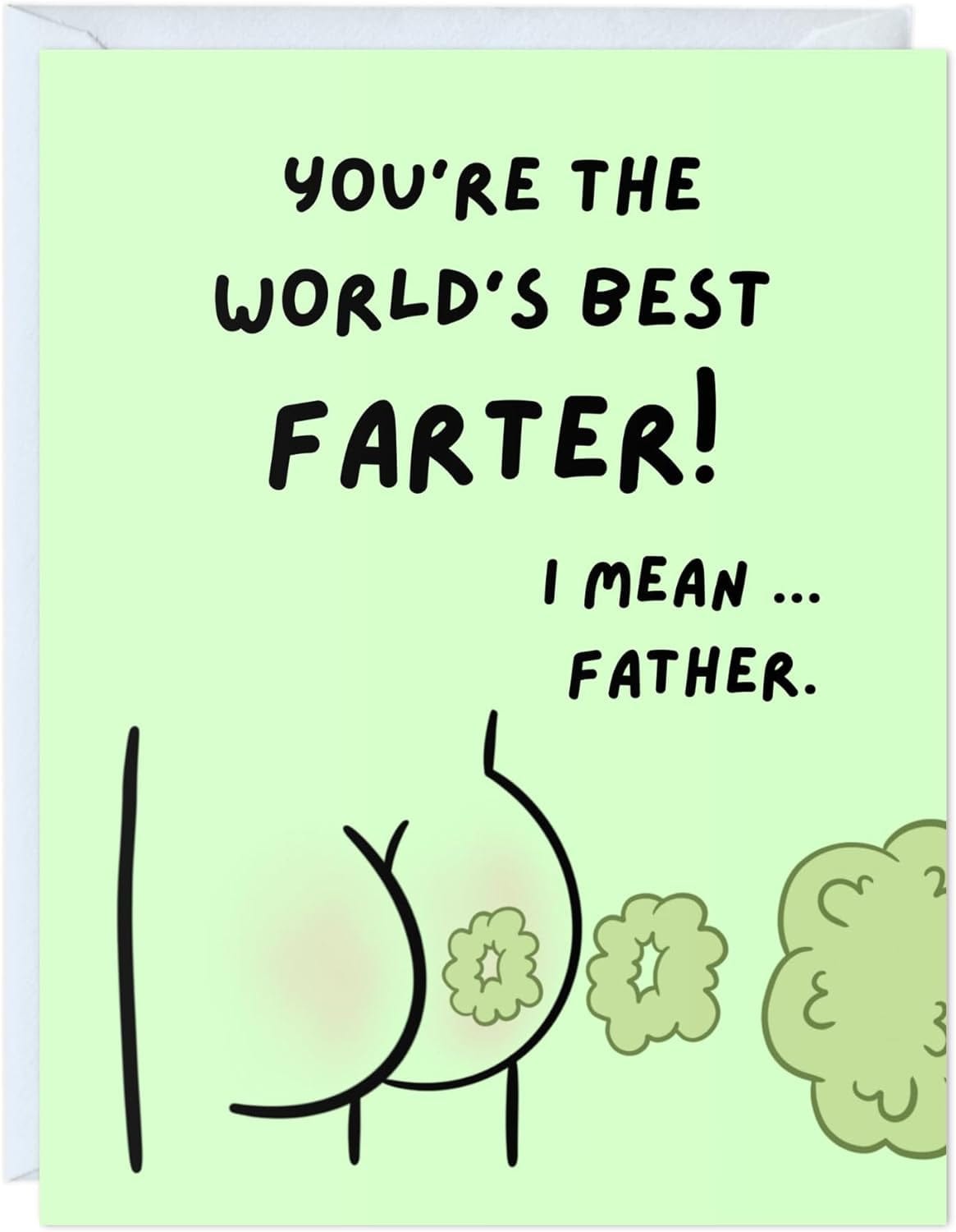 GeckoCustom Fathers Day Card for Dad Birthday, Anniversary Husband Him Grandpa Grandfather Stepdad Stepfather, Birthday Thank You Kawaii Greeting Card (Thanks for Feeding Me ...) Best Farter