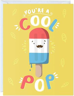 GeckoCustom Fathers Day Card for Dad Birthday, Anniversary Husband Him Grandpa Grandfather Stepdad Stepfather, Birthday Thank You Kawaii Greeting Card (Thanks for Feeding Me ...) You'Re A Cool Pop
