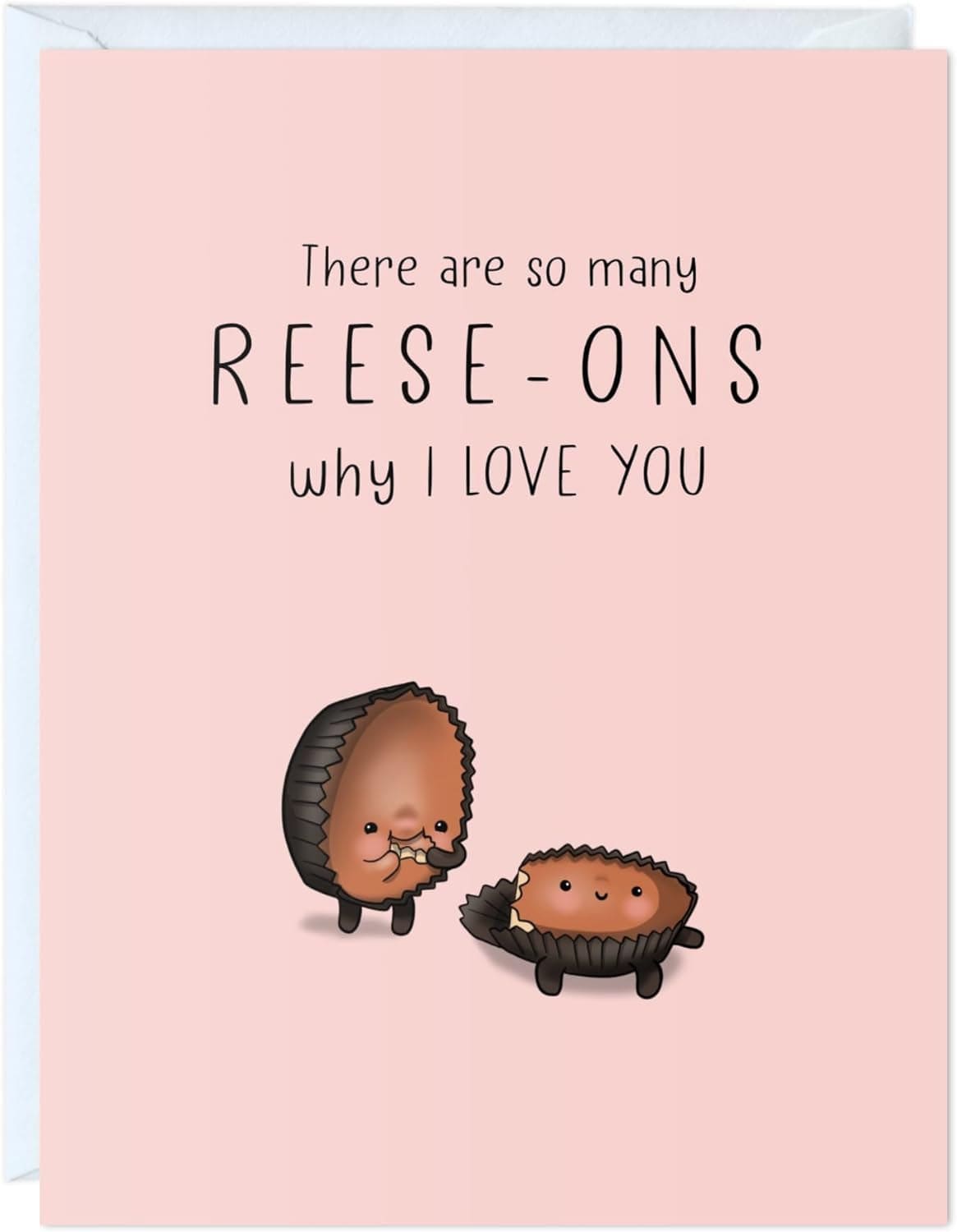 GeckoCustom Fathers Day Card for Dad Birthday, Anniversary Husband Him Grandpa Grandfather Stepdad Stepfather, Birthday Thank You Kawaii Greeting Card (Thanks for Feeding Me ...) There Are So Many Reese-Ons Why I Love You