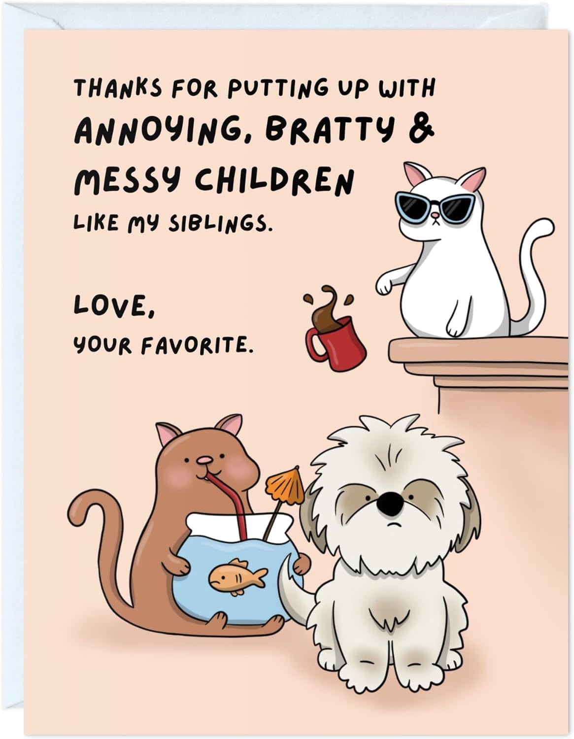 GeckoCustom Fathers Day Card for Dad Birthday, Anniversary Husband Him Grandpa Grandfather Stepdad Stepfather, Birthday Thank You Kawaii Greeting Card (Thanks for Feeding Me ...) Like My Siblings