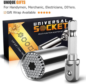 GeckoCustom Fathers Day Dad Gifts from Daughter Kids Son Wife, Super Universal Socket Tools Gifts for Men Grip Set with Power Drill Adapter Cool Stuff Ideas Gadgets for Men Birthday Gifts for Dad Women Husband