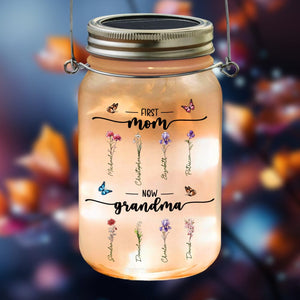 GeckoCustom First Mom Now Grandma Family Mason Jar Light TH10 891427 16oz / 1 Side