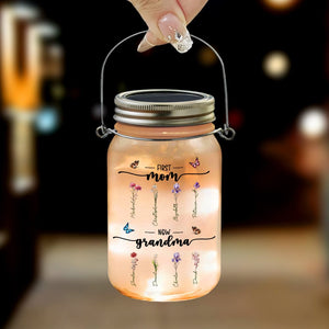 GeckoCustom First Mom Now Grandma Family Mason Jar Light TH10 891427 16oz / 1 Side