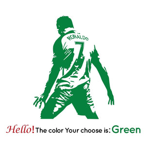 GeckoCustom Football Cristiano Ronaldo Vinyl Wall Sticker Soccer Athlete Ronaldo Wall Decals Art Mural For Kis Room Living Room Decoration Green / M 28cm X 35cm