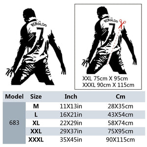 GeckoCustom Football Cristiano Ronaldo Vinyl Wall Sticker Soccer Athlete Ronaldo Wall Decals Art Mural For Kis Room Living Room Decoration