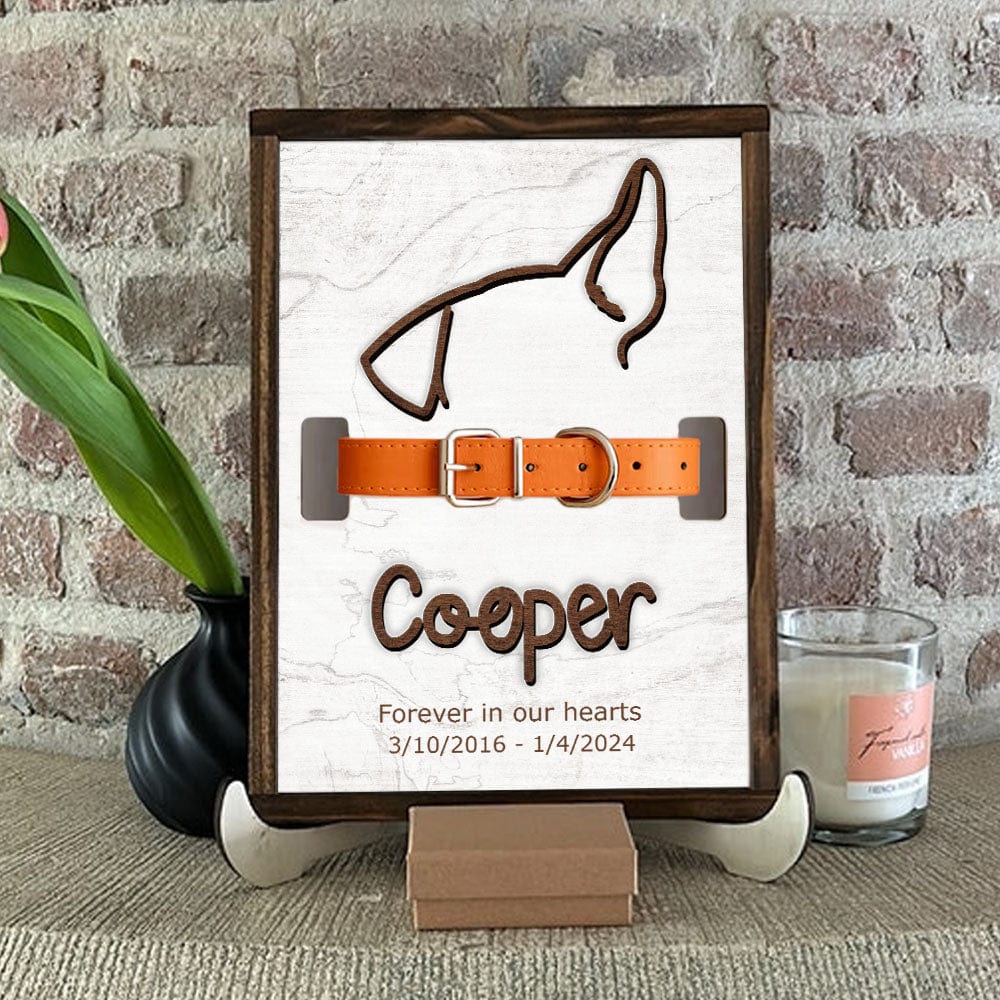 GeckoCustom Forever In Our Heart Pet Collar Frame Personalized Gift K228 890625