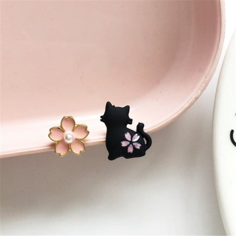 GeckoCustom Funny Black Cat Earring Jewelry 20