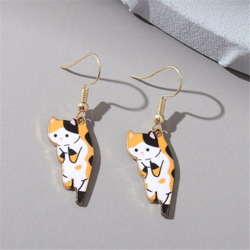 GeckoCustom Funny Black Cat Earring Jewelry 15