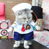 GeckoCustom Funny Cat Clothes Pirate Suit Clothes For Cat Dog Costume Clothing Corsair Halloween Clothes Dressing Up Cat Party Costume Suit Cat Sailor Clothes / Size  2