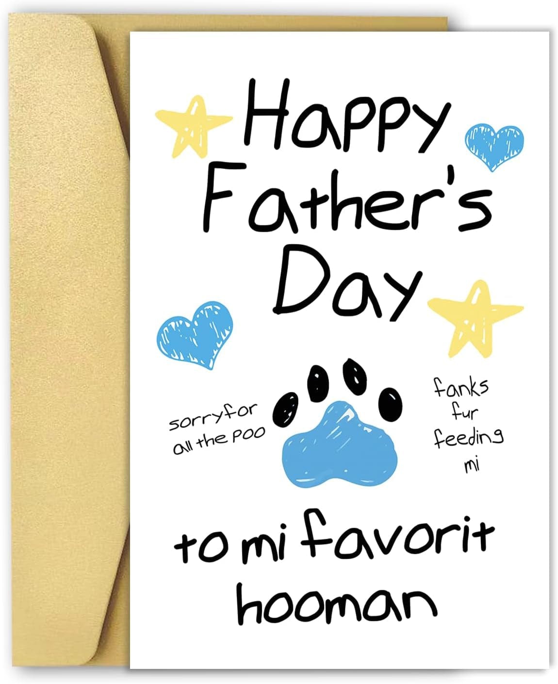GeckoCustom Funny Stepdad Fathers Day Card from Step Son Daughter, Gifts for Bonus Dad, Happy Fathers Day for Step Dad Pet Dad
