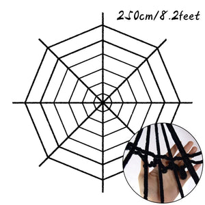GeckoCustom Giant Spider Web Scary Props Horror Halloween Party Decorations 250cm black web