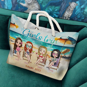 GeckoCustom Girls Trip Canvas Beach Bag With Rope Handle Personalized Gift N304 889657