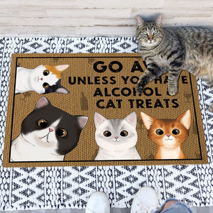 GeckoCustom Go Away Unless You Have Alcohol And Cat Treats Pet Treats Doormat Personalized Gift N304 889528