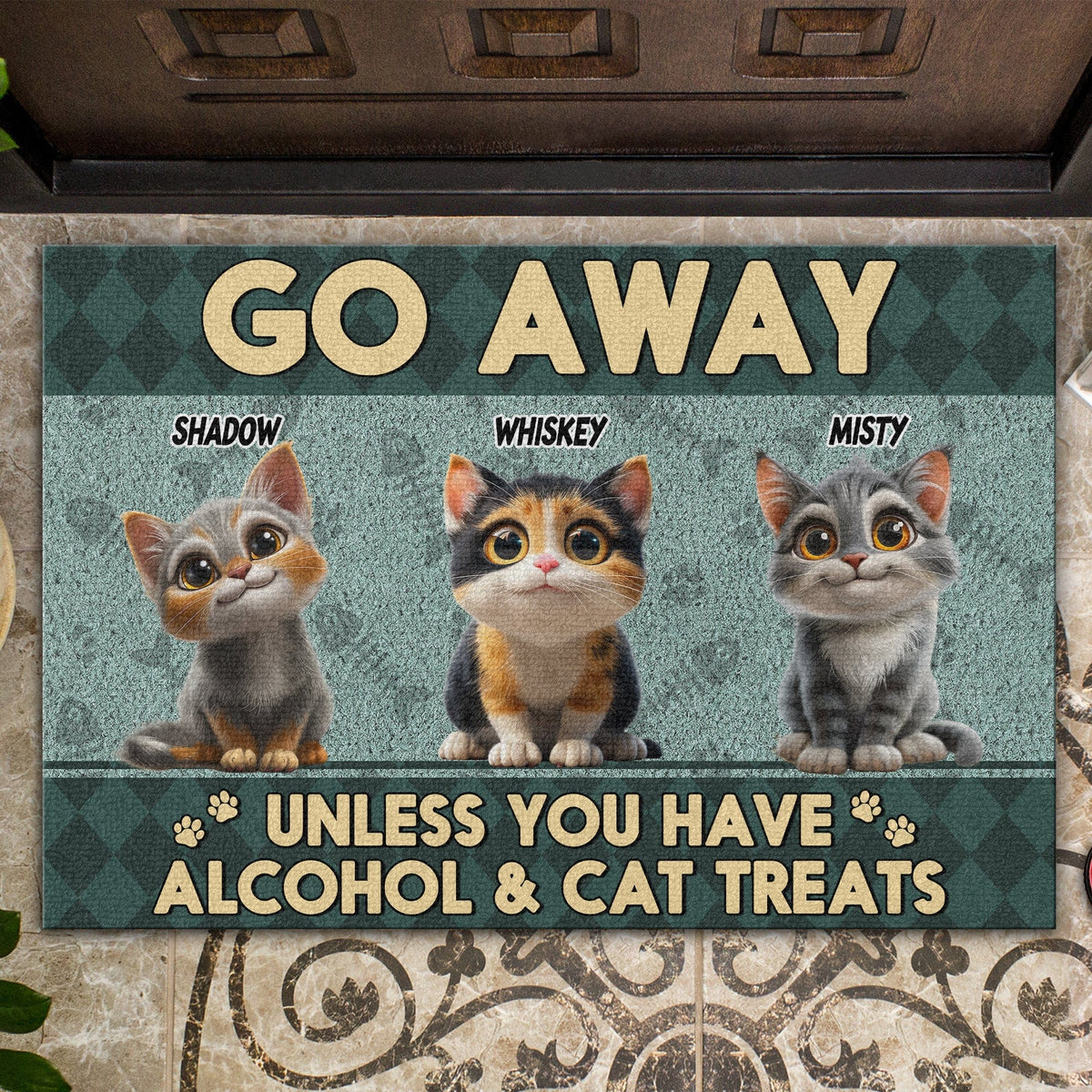 GeckoCustom Go Away Unless You Have Cat Treats Personalized Doormat Funny Gift For Cat Lovers CH07 895252