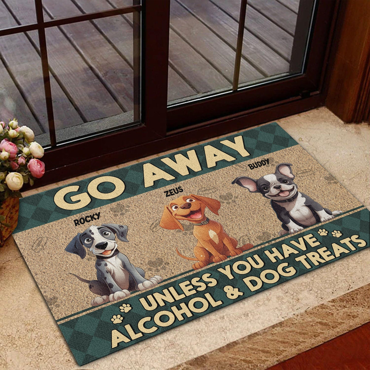 GeckoCustom Go Away Unless You Have Dog Treats Personalized Doormat Funny Gift For Dog Lovers CH07 895254