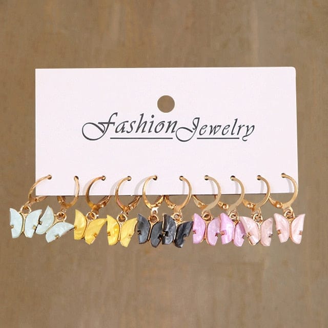 GeckoCustom Gold Color Pearl Hoop Earrings Set Metal Dangle Earrings Vintage Circle Geometric Twist for Women Girls Trendy Jewelry Gifts LY55306