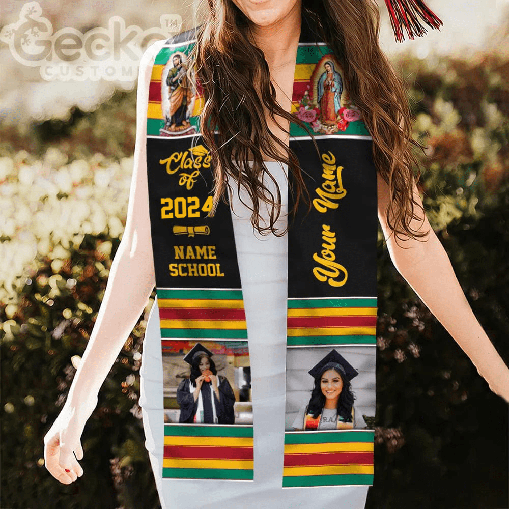 GeckoCustom Graduation 2024 Stoles Sash, Graduation Gift, Mexico Senior Gift HN590 6x72 inch