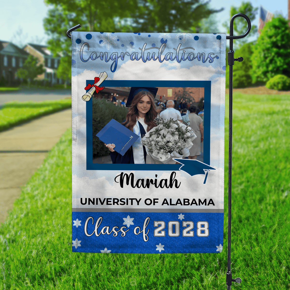 GeckoCustom Graduation Flag To Graduation Class Of 2025 HA75 891888 12"x18"