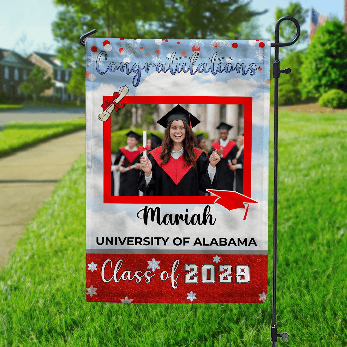 GeckoCustom Graduation Flag To Graduation Class Of 2025 HA75 891888 12"x18"