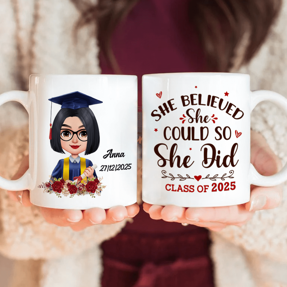 GeckoCustom Graduation mug, Custom Chibi Art, Personal Mug, HN590