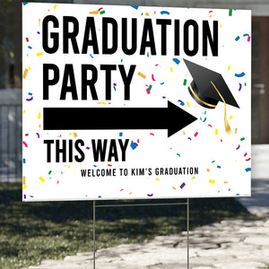 GeckoCustom Graduaton Party This Way Yard Sign TH10 892415