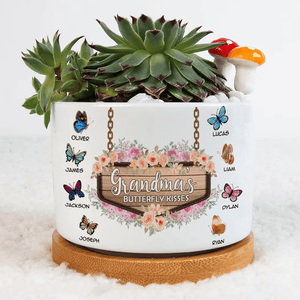 GeckoCustom Grandma's Butterfly Kisses Family Plant Pot T368 889376 8 x 6 cm